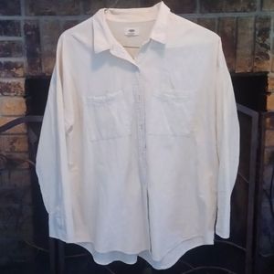 Distressed white Old navy button up shirt